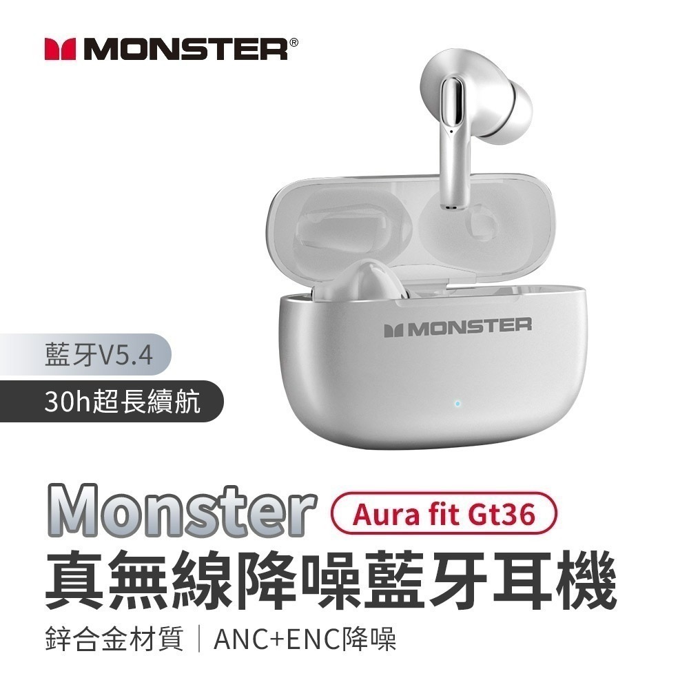 【限時購】Monster Aura fit Gt36 真無線ANC+ENC降噪藍牙耳機 同聲傳譯-規格圖11