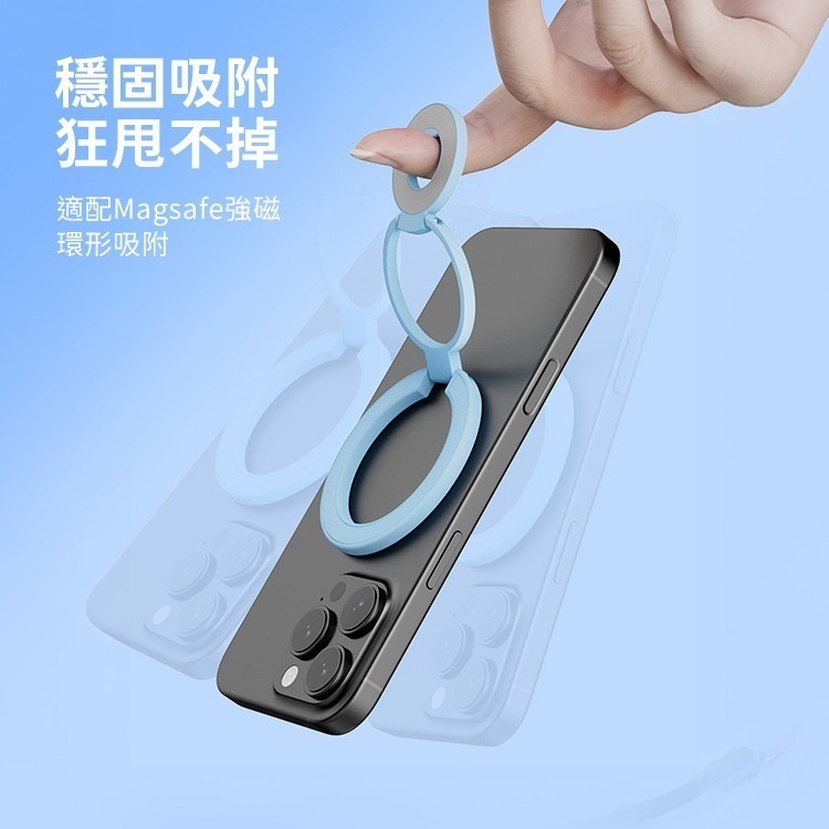 【7-ELEVEN 門市團購】多功能全折疊雙面磁吸指環扣支架SY202 N52磁鐵雙軸三折疊 MagSafe 手機支架-細節圖4