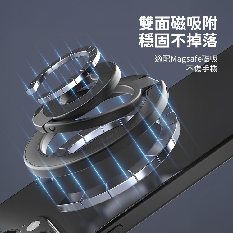 【7-ELEVEN 門市團購】多功能全折疊雙面磁吸指環扣支架SY202 N52磁鐵雙軸三折疊 MagSafe 手機支架-細節圖5