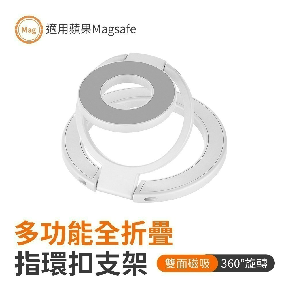 【限時購】多功能全折疊雙面磁吸指環扣支架SY202 N52磁鐵雙軸三折疊 MagSafe 手機支架-規格圖11
