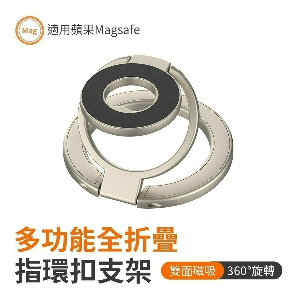 【限時購】多功能全折疊雙面磁吸指環扣支架SY202 N52磁鐵雙軸三折疊 MagSafe 手機支架-規格圖11