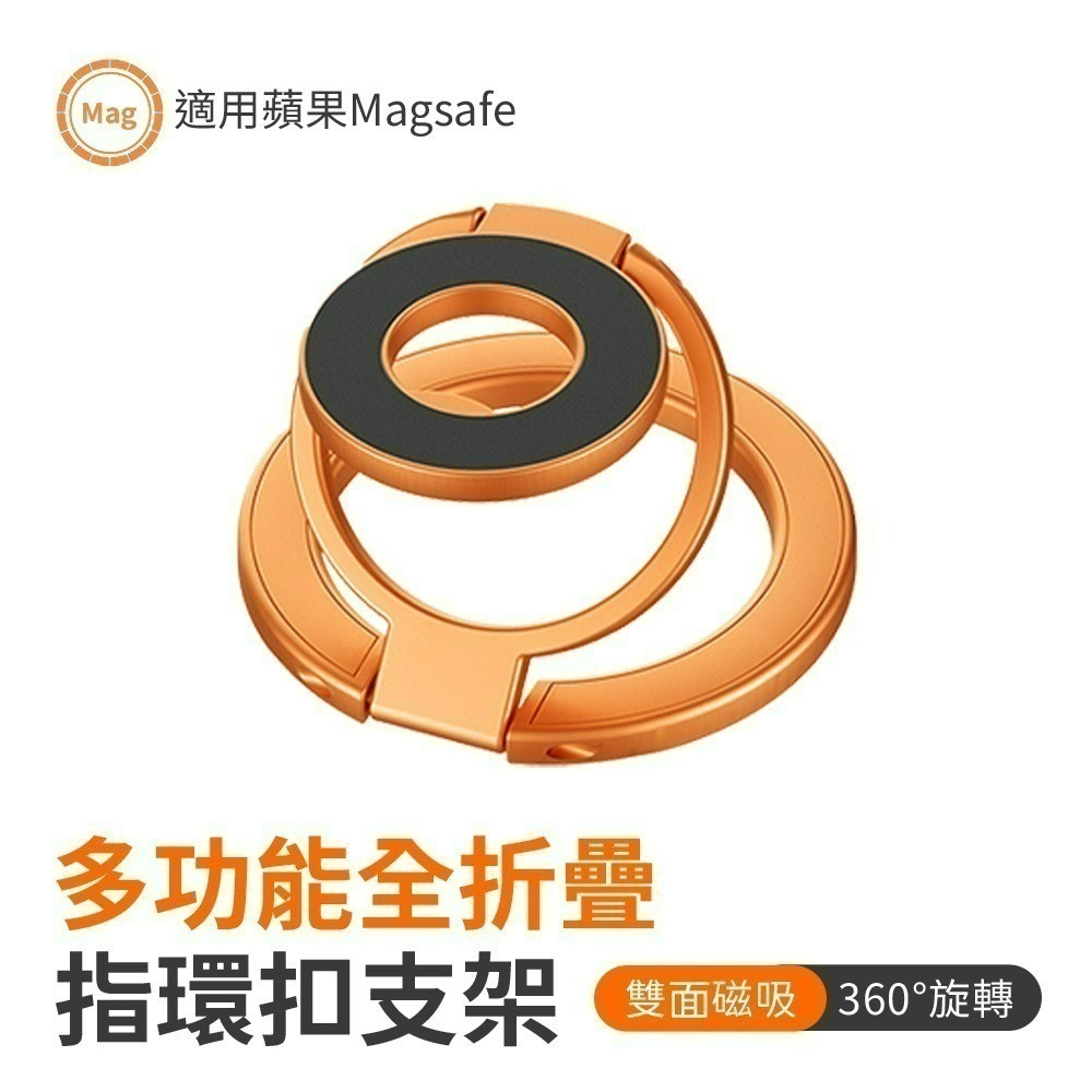 【限時購】多功能全折疊雙面磁吸指環扣支架SY202 N52磁鐵雙軸三折疊 MagSafe 手機支架-規格圖11