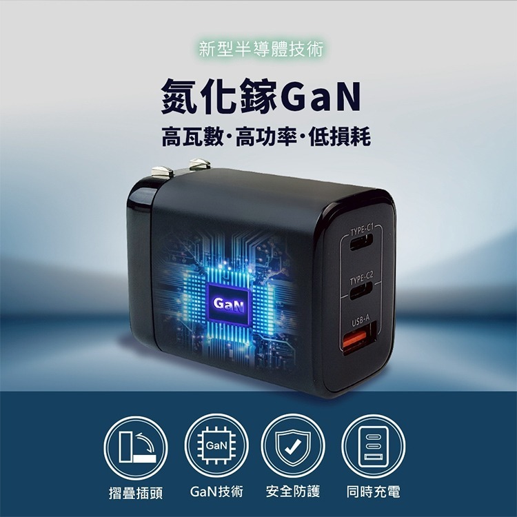 【限時購】MCK-U367 氮化鎵三孔快充充電器67W-細節圖3