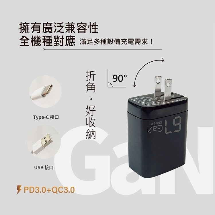 【限時購】MCK-U367 氮化鎵三孔快充充電器67W-細節圖8
