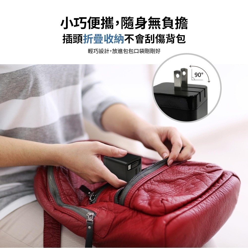 【限時購】MCK U2450 自帶線二孔氮化鎵快充65W Type-C 充電器-細節圖5