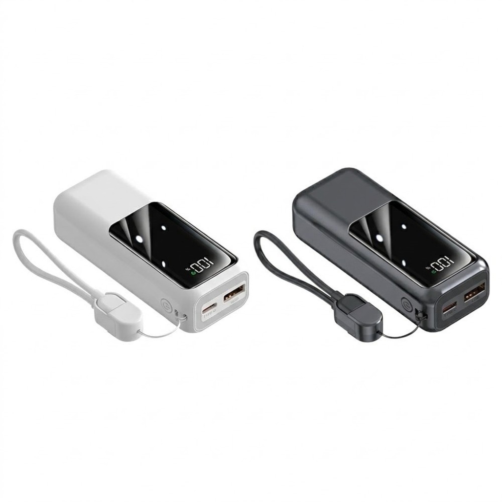 【限時購】MCK-NPCG 10000mAh 自帶線行動電源 電量顯示 免帶線 行動充 出國必備 標示wh-細節圖2