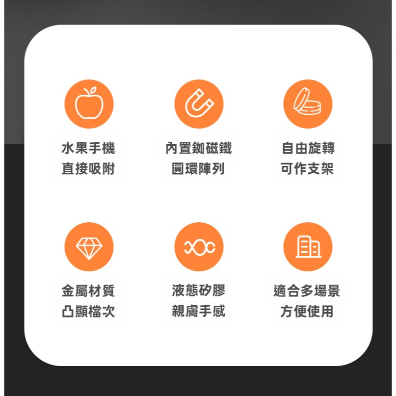 SHOWHAN MagSafe磁吸支架式 柔軟矽膠指環扣 金屬桌上支架-細節圖4