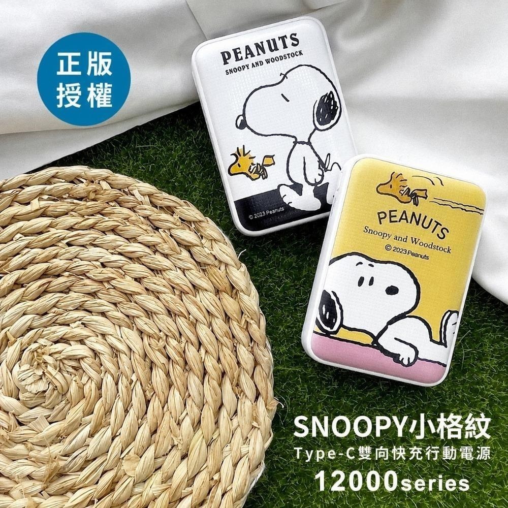 【限時購】SNOOPY史努比 12000series 小格紋Type-C雙向快充行動電源-細節圖3