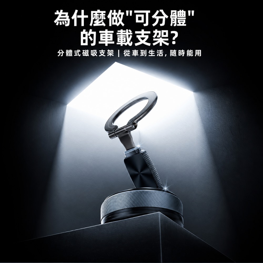 SHOWHAN 磁吸分體式真空吸盤支架｜指環二合一 車用桌用支架A20-細節圖2