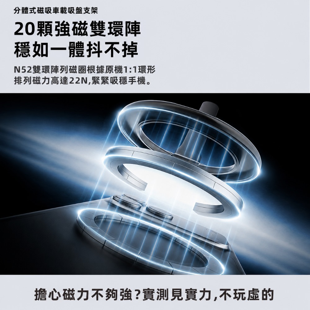 SHOWHAN 磁吸分體式真空吸盤支架｜指環二合一 車用桌用支架A20-細節圖10