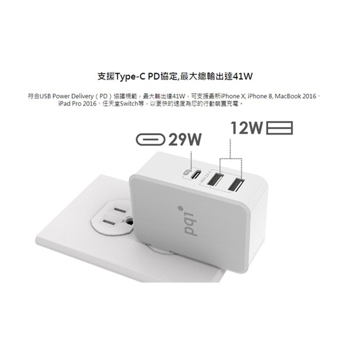 PQI Smart i-Charger PD 41W 智慧快速三孔充電器-細節圖11