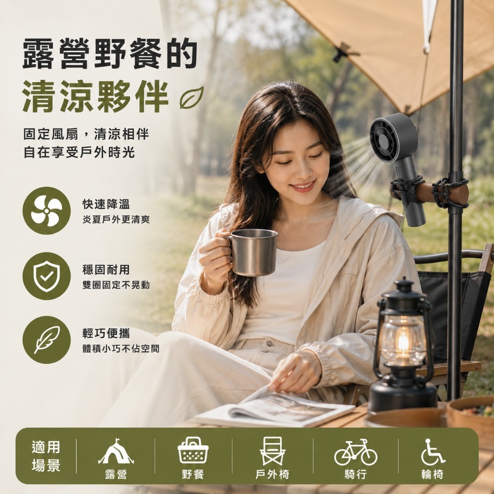 360度旋轉風扇支固定架 雙矽膠圈設計 可旋轉 萬用支架-細節圖5