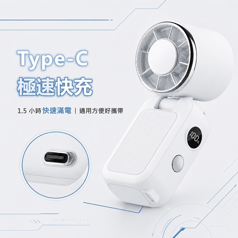 【限時購】MCK 旋轉折疊迷你冰敷可夾式手持風扇YM-001-細節圖5