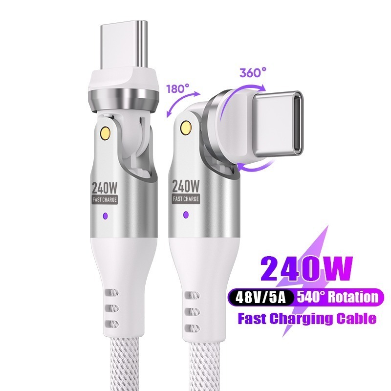 【限時購】SHOWHAN 240W Type-C to Type-C 雙頭540°旋轉 E-Marker 編織快充線-規格圖11