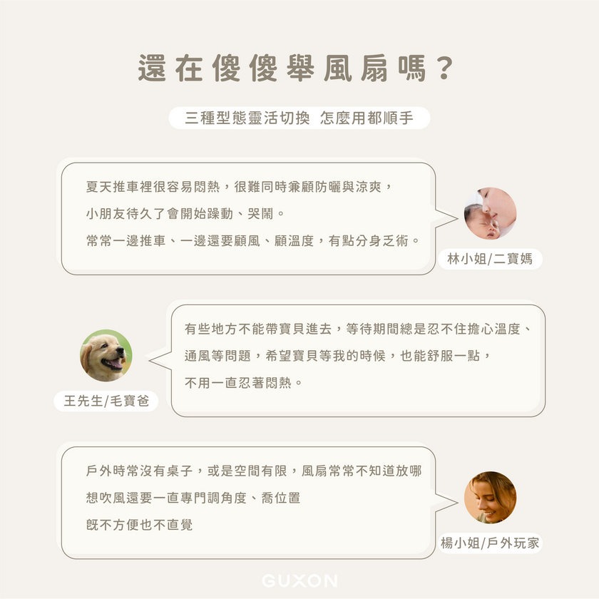 《GUXON 古尚》捲捲扇 全方位小夜燈旋轉風扇 防夾手 擺頭設計 站立/桌扇/臂爪 續航14h-細節圖4