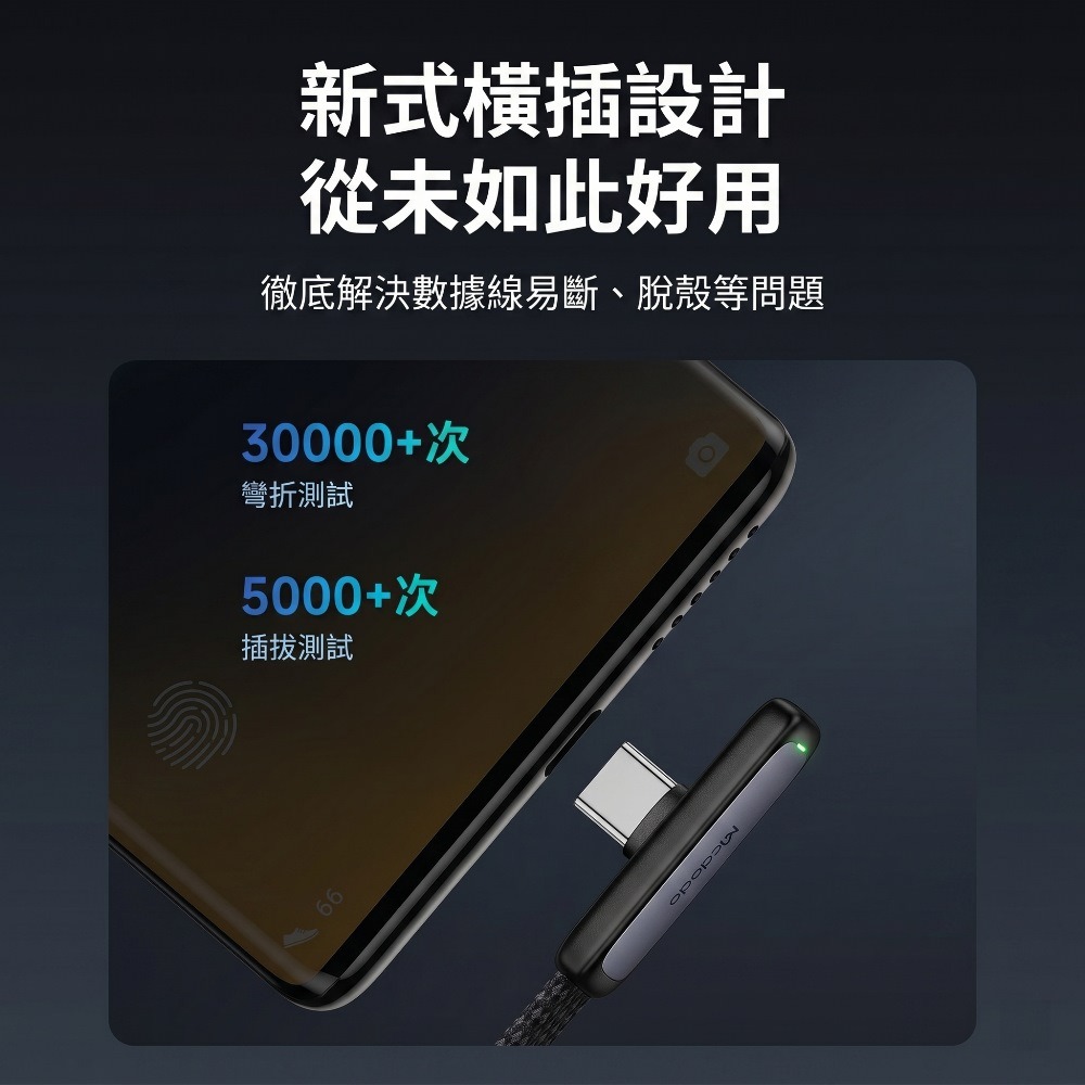 麥多多 斑馬系列 鋁合金編織彎頭扁線手遊快充充電線 雙Type-C 蘋果充電線 傳輸線 PD快充線-細節圖10