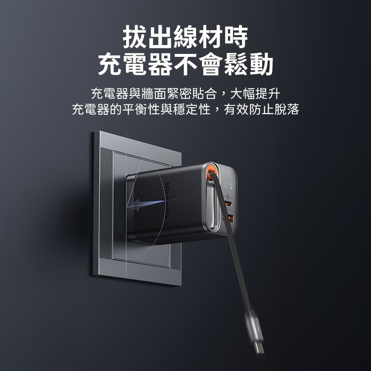 麥多多 FreeGo系列 自帶伸縮線氮化鎵 GaN 67W 快充充電器(CH-411)另有67W雙拉線 100W自帶線-細節圖10