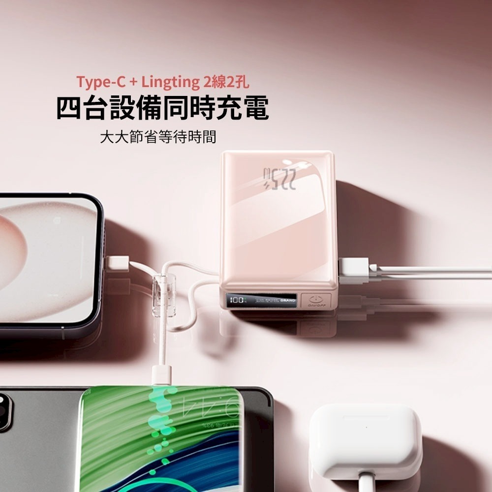 【限時購】CLC-2自帶線顯屏薄型行動電源20000mAh-QA-B002-細節圖7