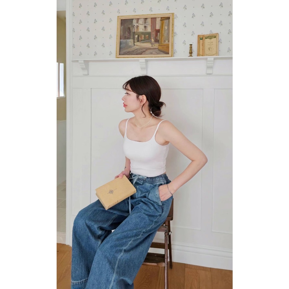 🇰🇷 素色美胸細肩帶BRATOP-細節圖5