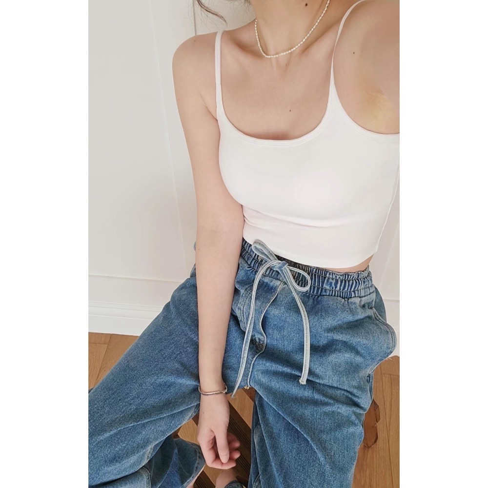 🇰🇷 素色美胸細肩帶BRATOP-細節圖6