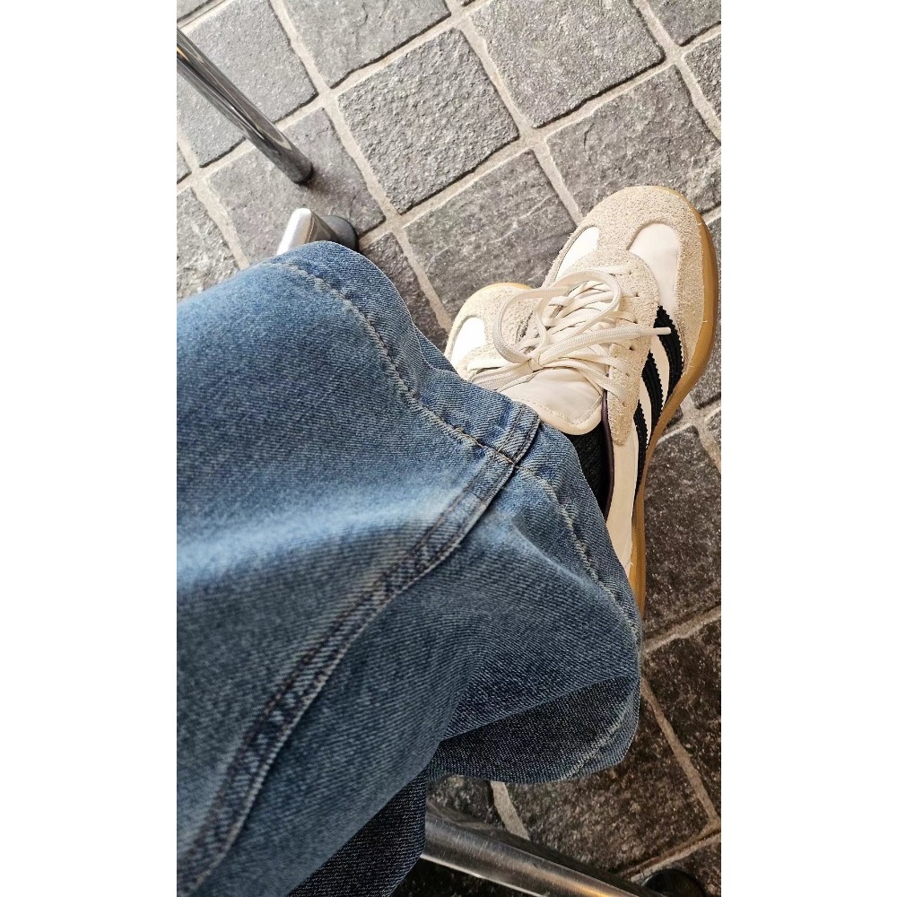 🇰🇷 闊腿鬆緊腰天絲牛仔褲-細節圖3