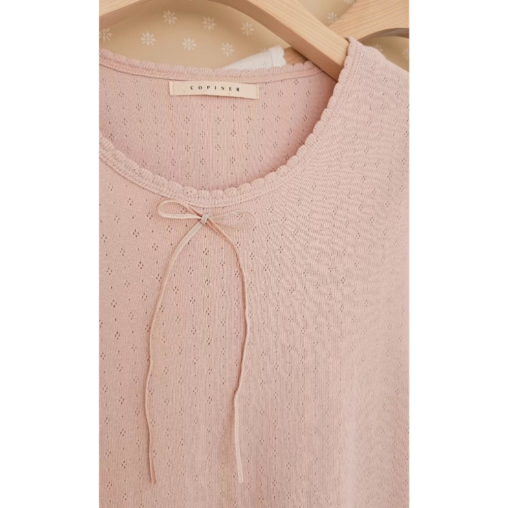 🇰🇷 BM風女孩蝴蝶結綁帶tee-細節圖8