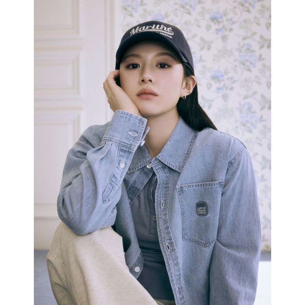 韓國 MFG 經典logo布標丹寧牛仔襯衫 韓國代購 空運直送✈️-細節圖3