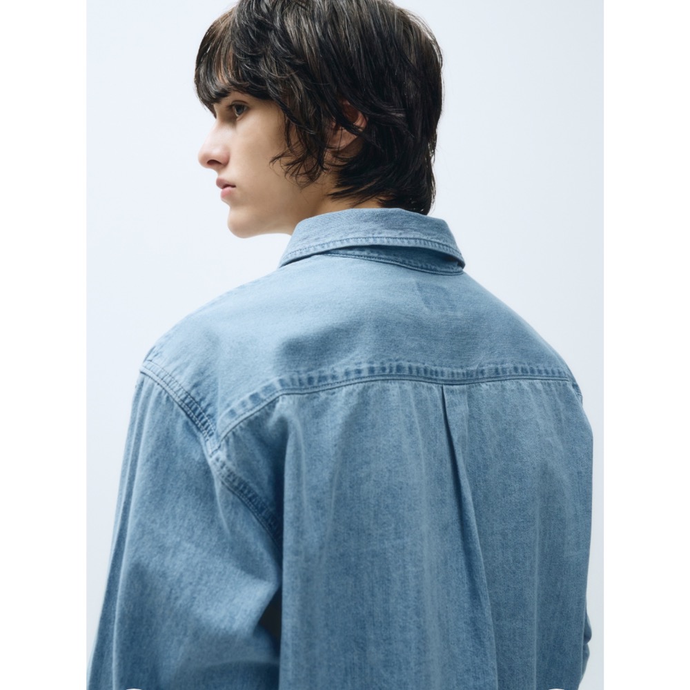 韓國 MFG 經典logo布標丹寧牛仔襯衫 韓國代購 空運直送✈️-細節圖5