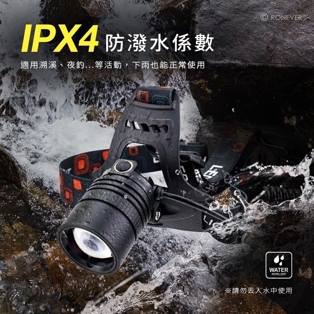 RONEVER PA-P50-4 / P50-4 鋁合金強光變焦頭燈-細節圖5