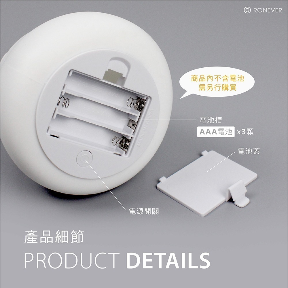 RONEVER PC386 / 療癒矽膠小夜燈-俏眉豬-細節圖6