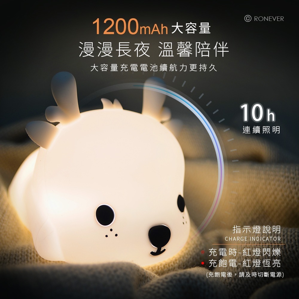 RONEVER PC394 / 小鹿矽膠拍拍燈 氣氛燈 床頭燈 舒壓小物-細節圖6