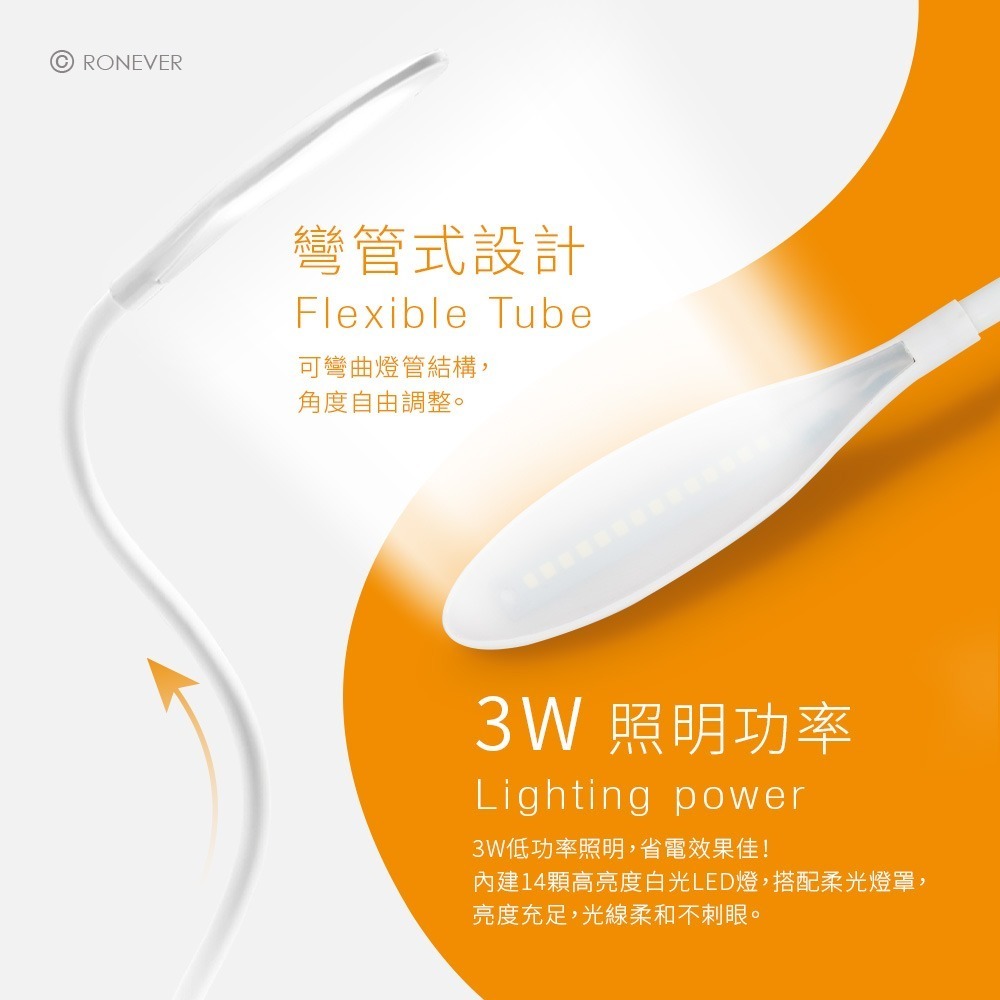 RONEVER PC124 / 時尚LED夾燈-細節圖2