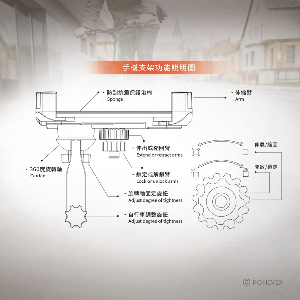 RONEVER PC243 / 自行車手機支架-細節圖4