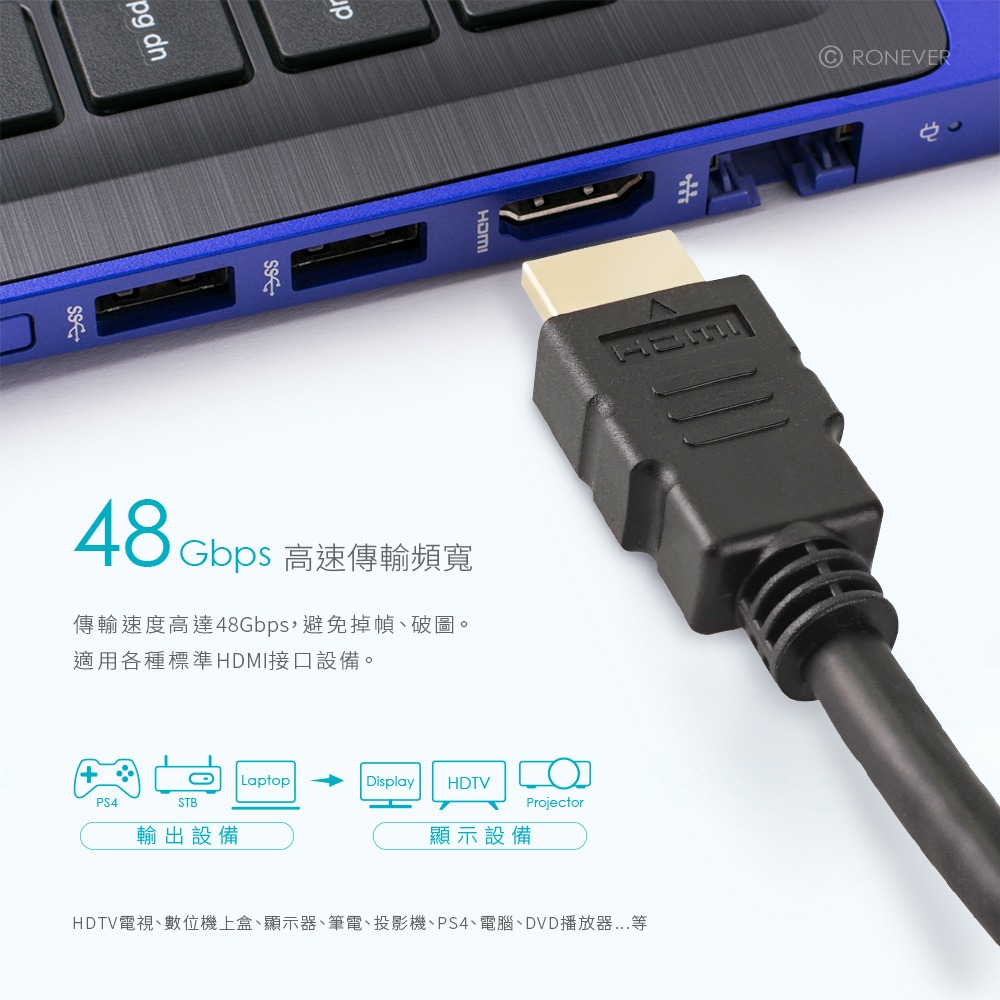 RONEVER VPH-HDMI-1P / HDMI 2.1影音傳輸線-細節圖6