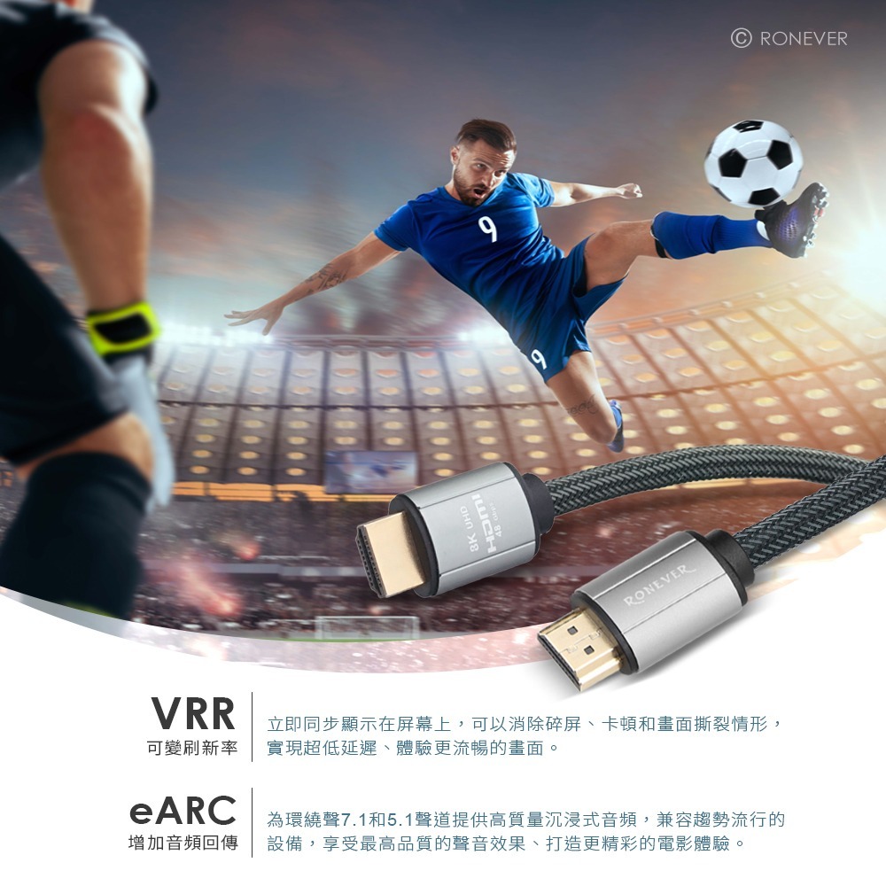 RONEVER VPH-HDMI-4B / HDMI鋁合金傳輸線(2.1)-細節圖5