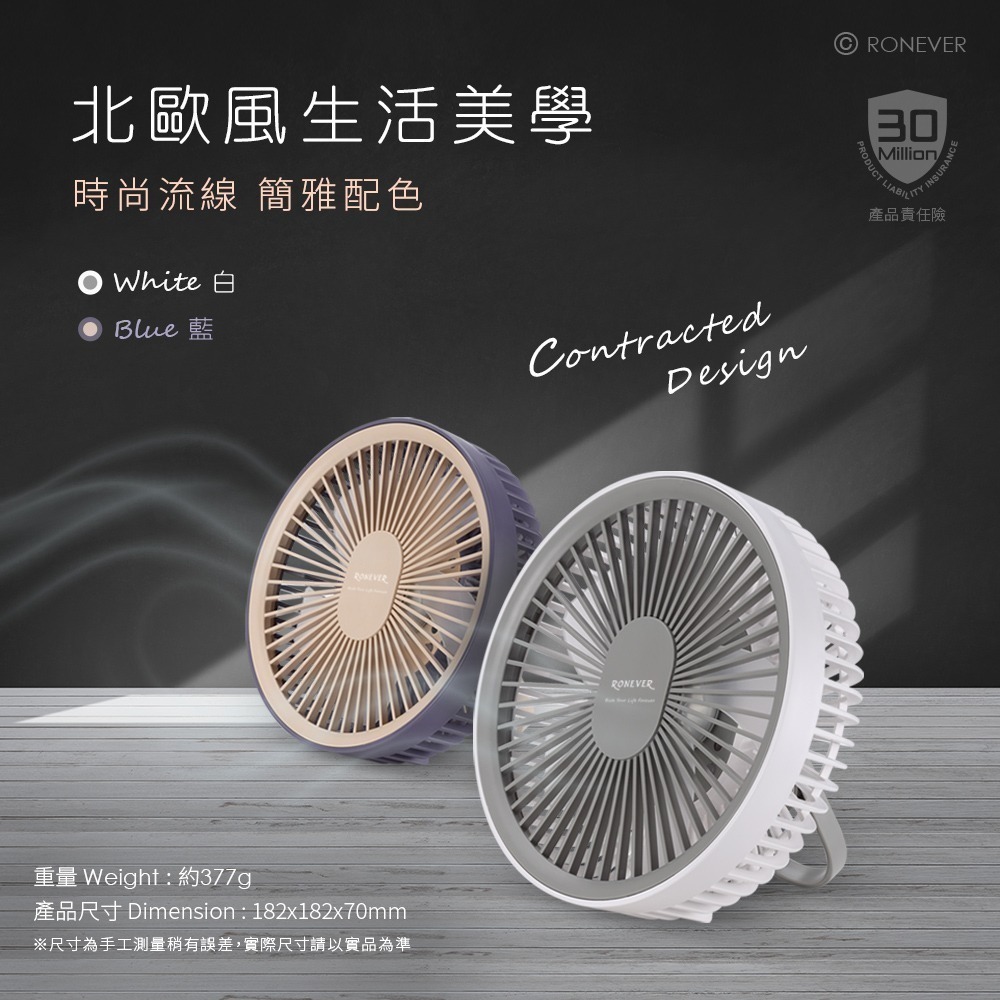 RONEVER PG026 / 吊掛多功能風扇 露營風扇 4000mAh加大電量版-細節圖5