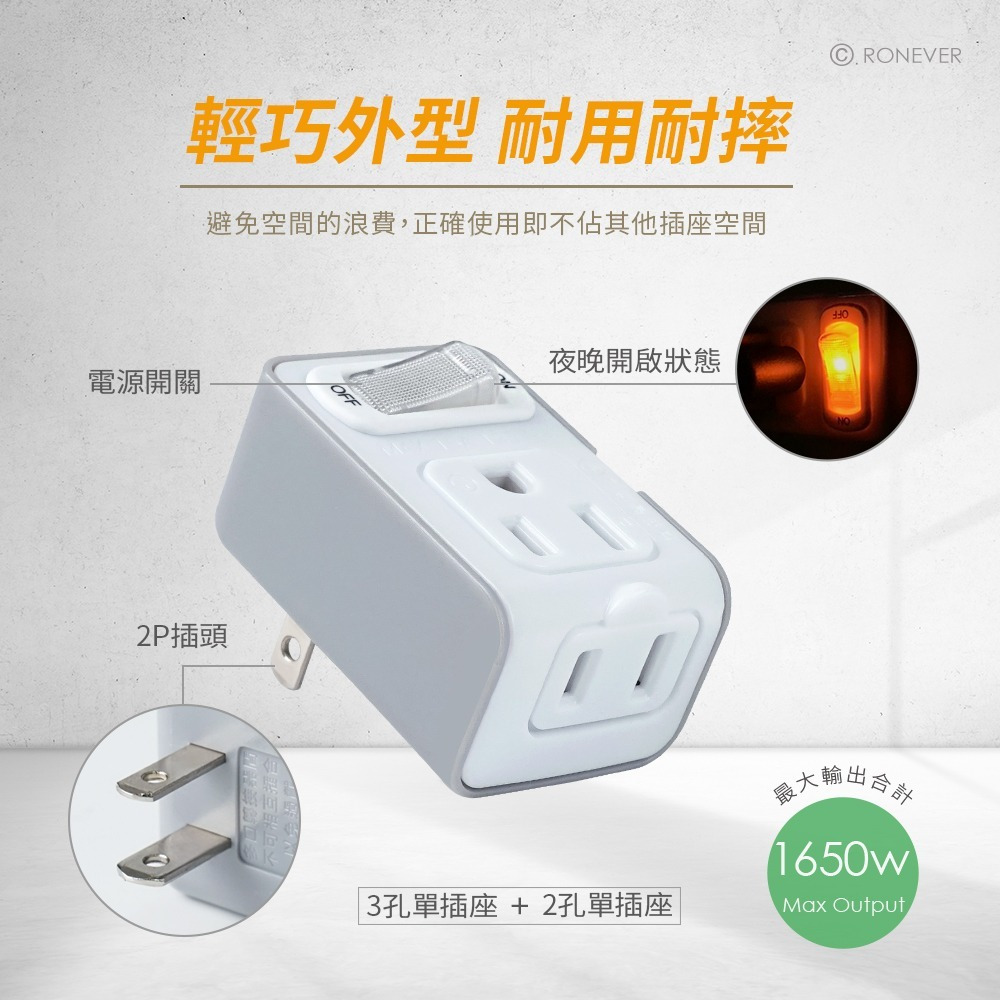 RONEVER ZPR-024 / 1切2座3變2小壁插-細節圖4