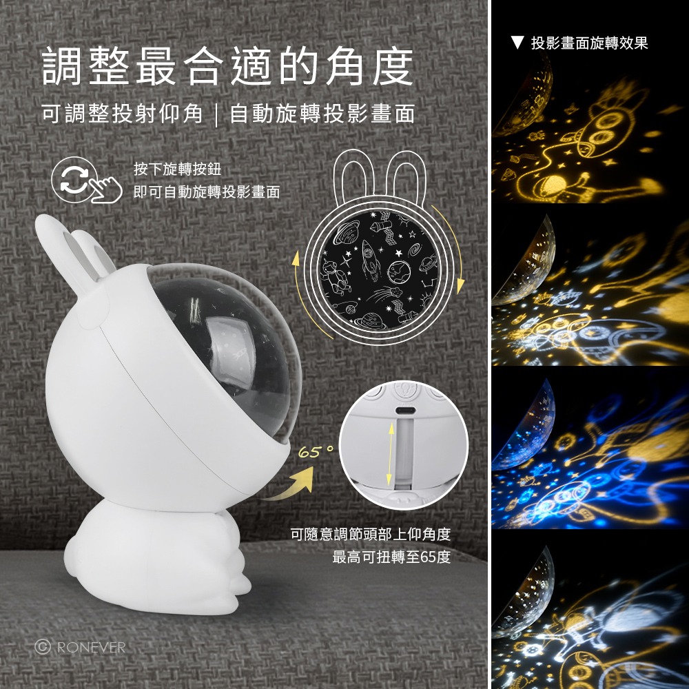 RONEVER PC419 / 兔子星光投影燈-細節圖5