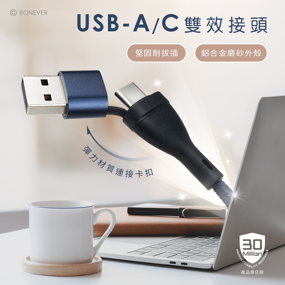 RONEVER VPC185 / 六合一鋁合金編織充電線-細節圖4