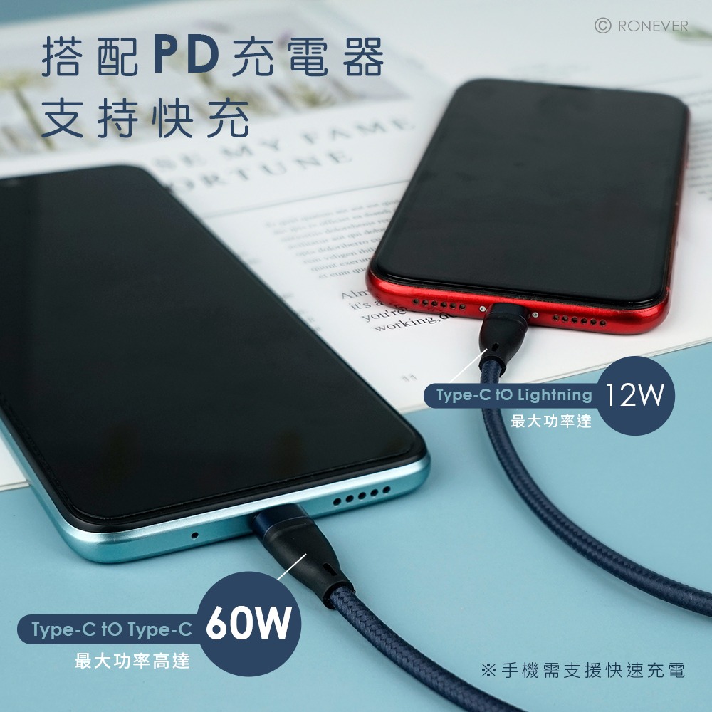 RONEVER VPC185 / 六合一鋁合金編織充電線-細節圖5