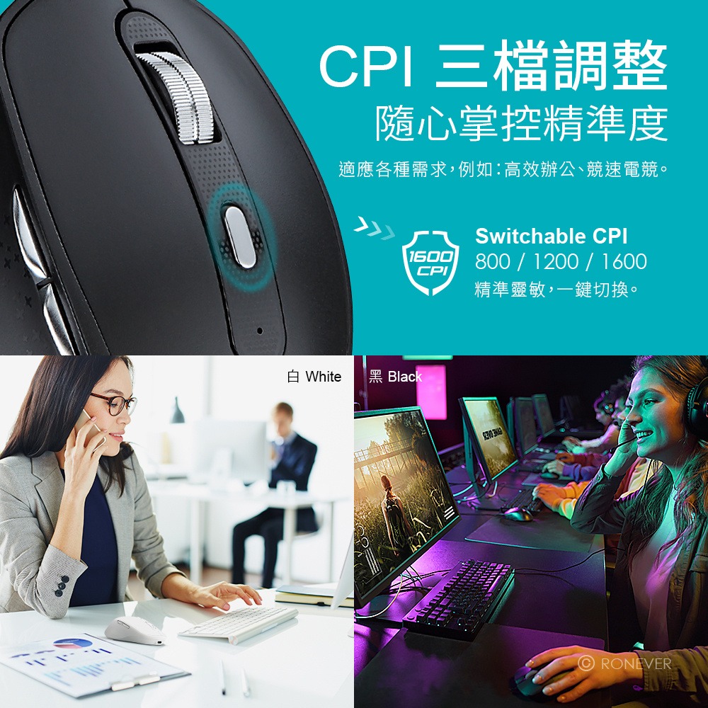 RONEVER SYS009 / 無線雙模靜音滑鼠-細節圖3