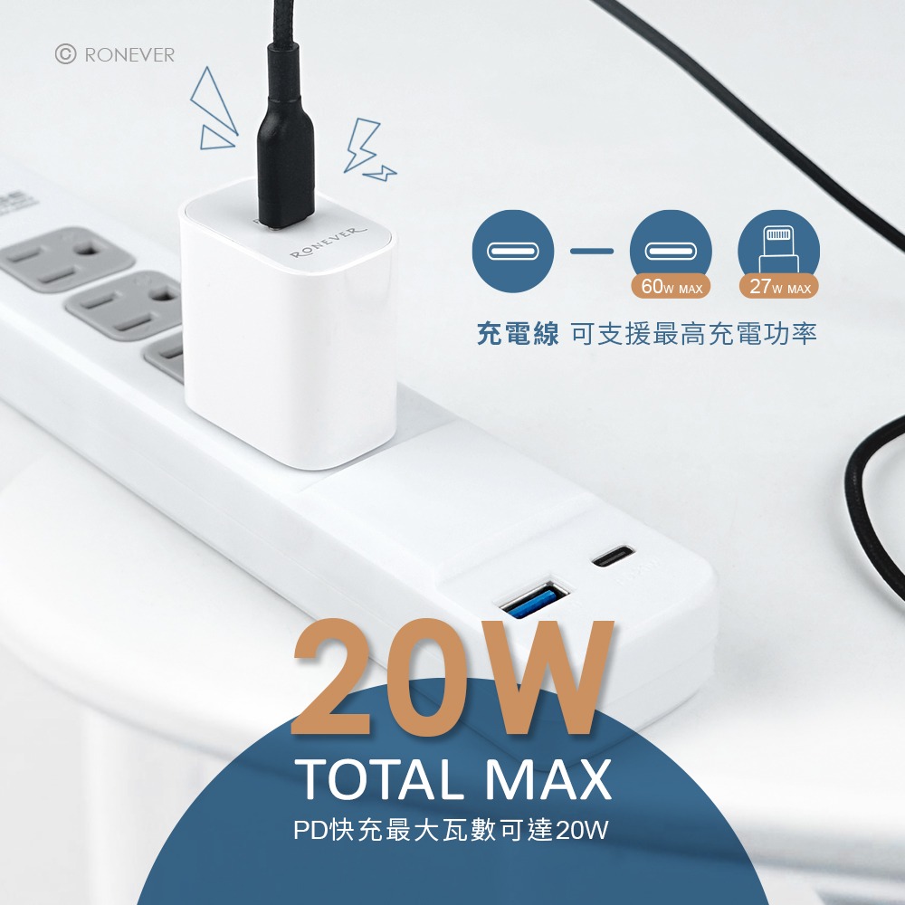 RONEVER DE051A / 20W PD電源供應器組-細節圖2