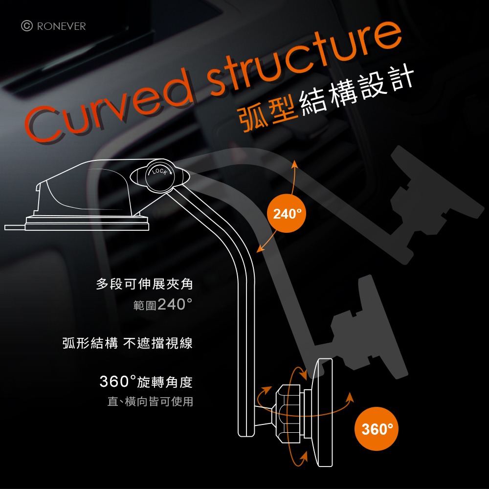 RONEVER PD051 / 汽車凝膠吸盤手機磁吸支架-細節圖6