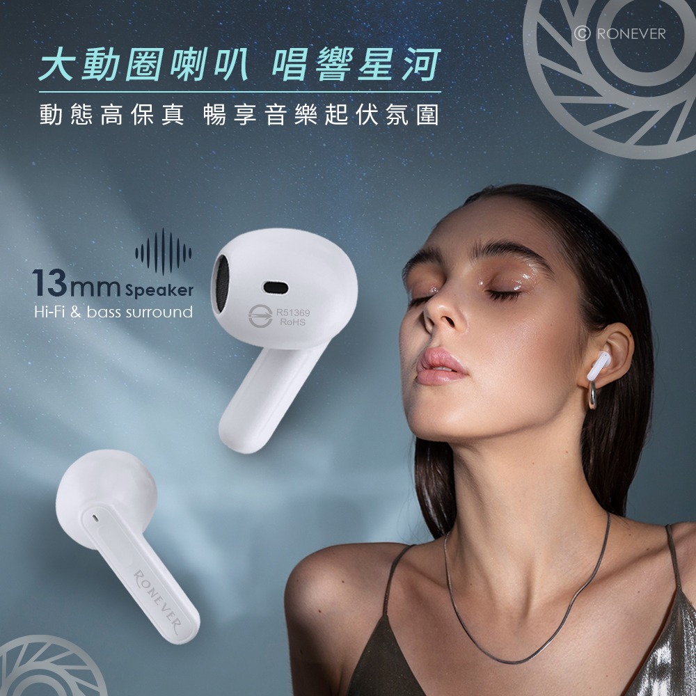 RONEVER MOE351 / 透明太空艙藍牙耳機-細節圖3