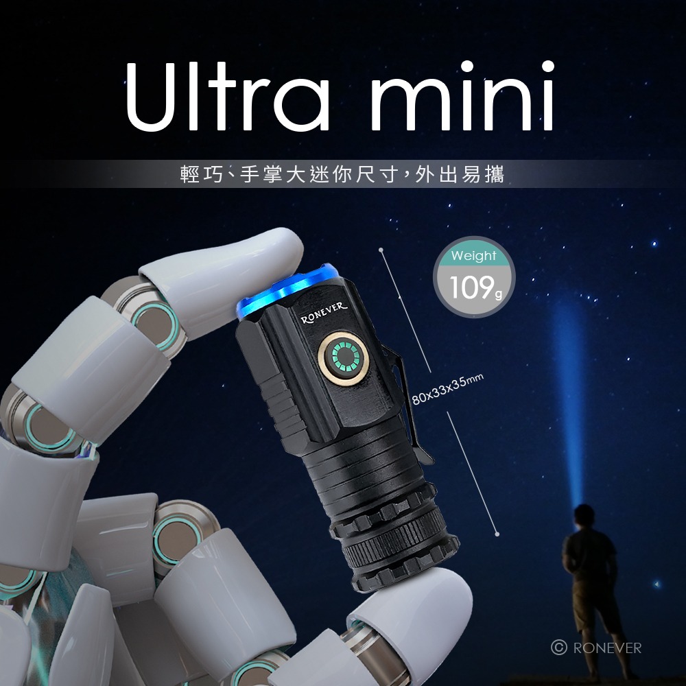 RONEVER PA-XHP35-1 / XHP35-1迷你充電式手電筒-細節圖2