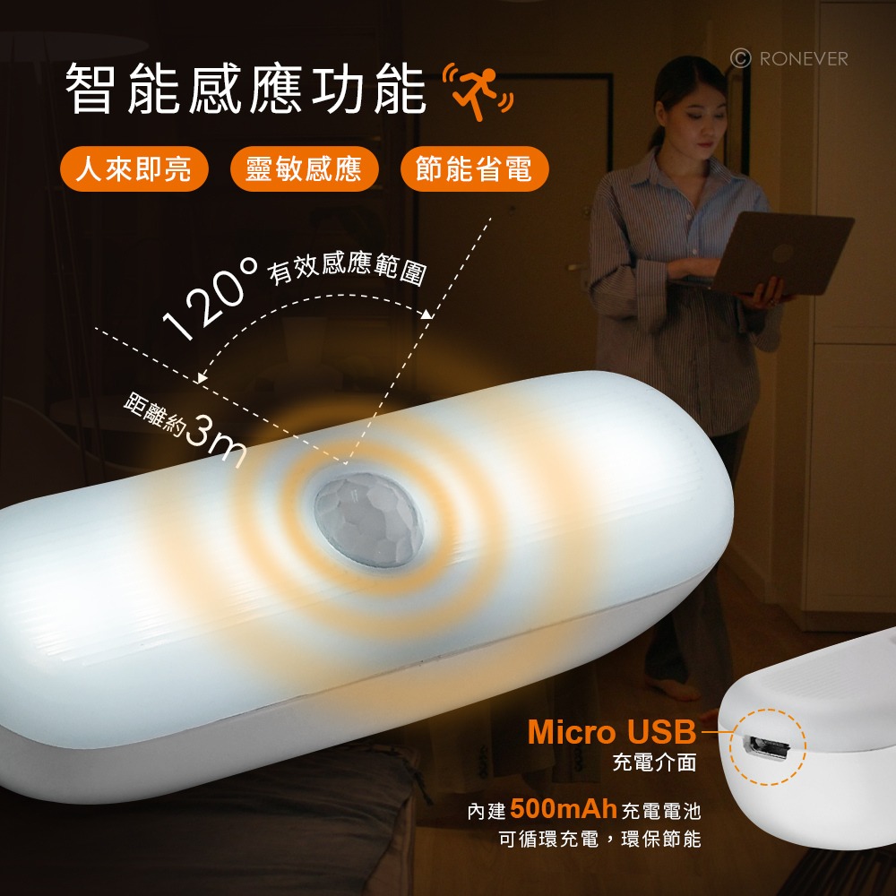 RONEVER PA012 / 人體感應磁吸夜燈-細節圖2