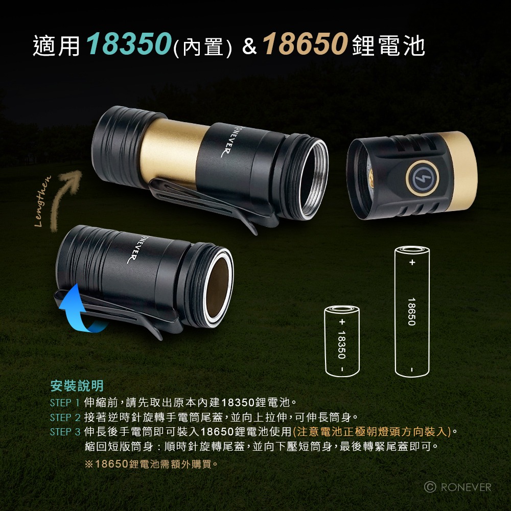 RONEVER PA-XPG-4 / XPG-4迷你伸縮式手電筒-細節圖6