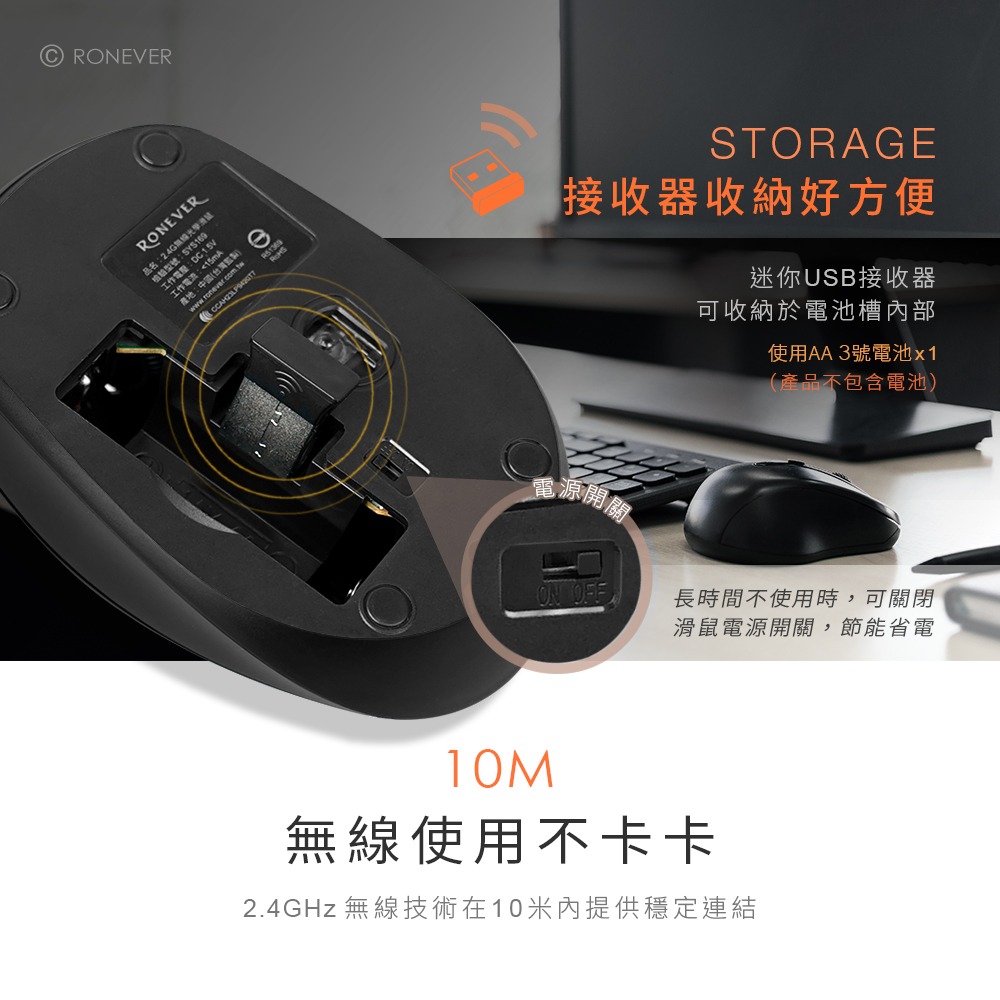RONEVER SYS169 / 2.4G無線光學滑鼠-細節圖5