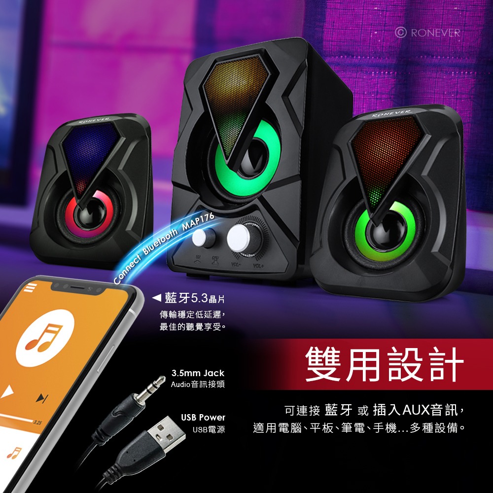 RONEVER MAP176 三件式藍牙喇叭-細節圖2