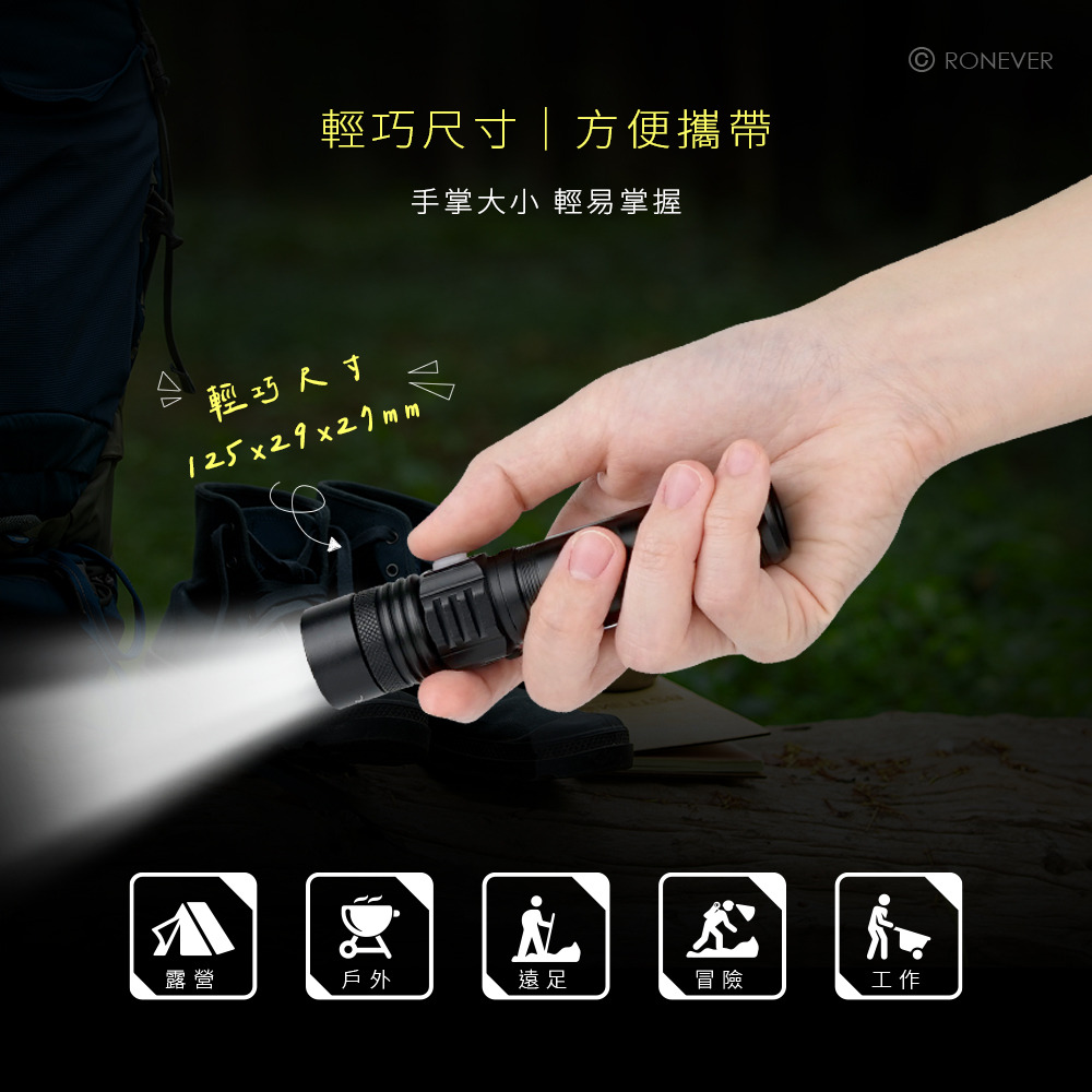 RONEVER PA-T6-12 / T6-12 USB充電式手電筒-細節圖8